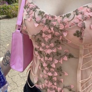 pink floral bodysuit